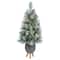 3.5ft. Pre-Lit Frosted Tip British Columbia Mountain Pine Artificial Christmas Tree in Gray Tripod Planter, Clear Lights